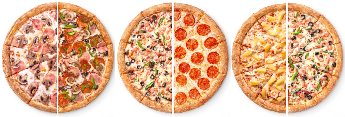 Half-and-half pizza